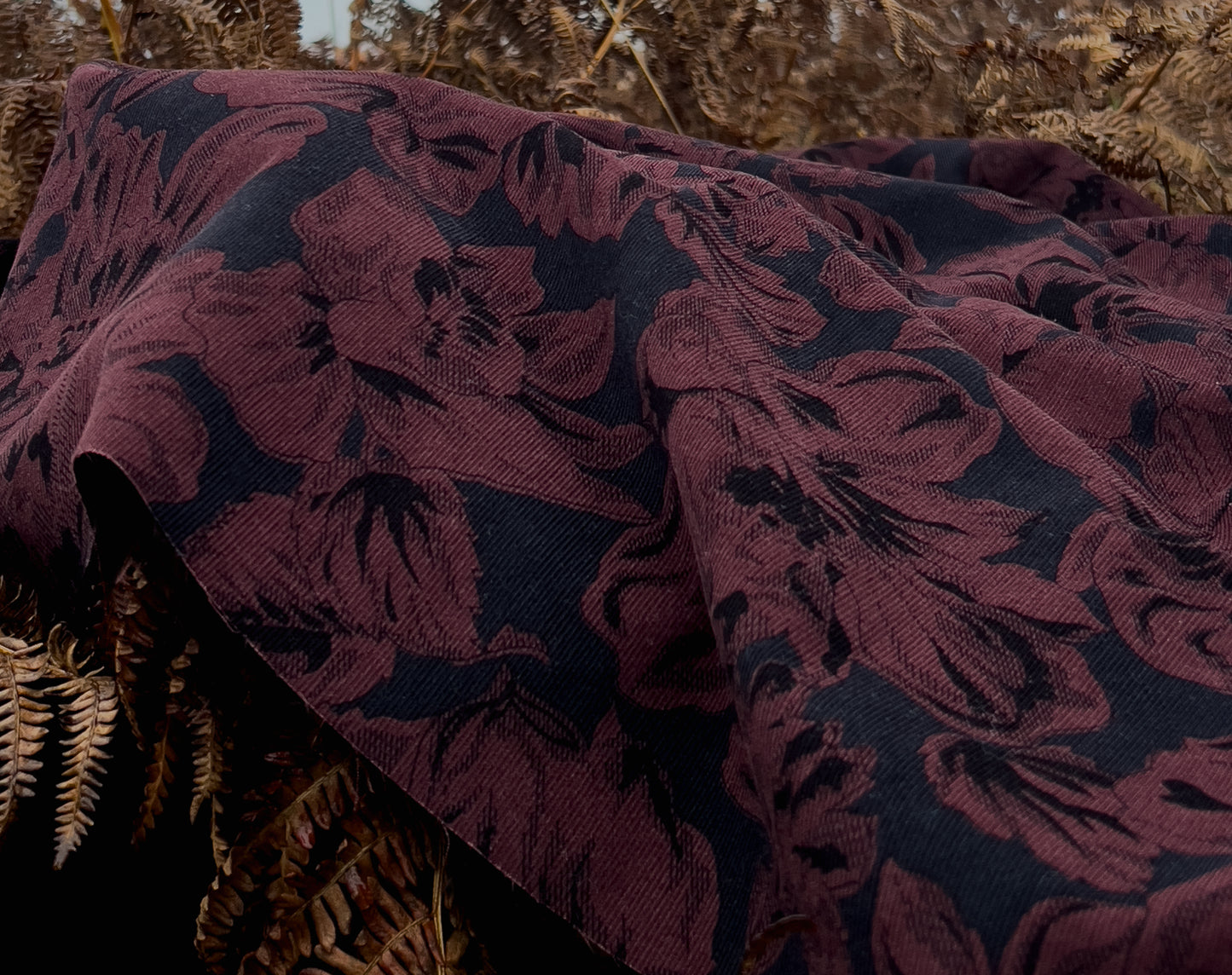 Bolt End • Japanese Fine Wale Corduroy 'Berry Botanical' by Hokkoh
