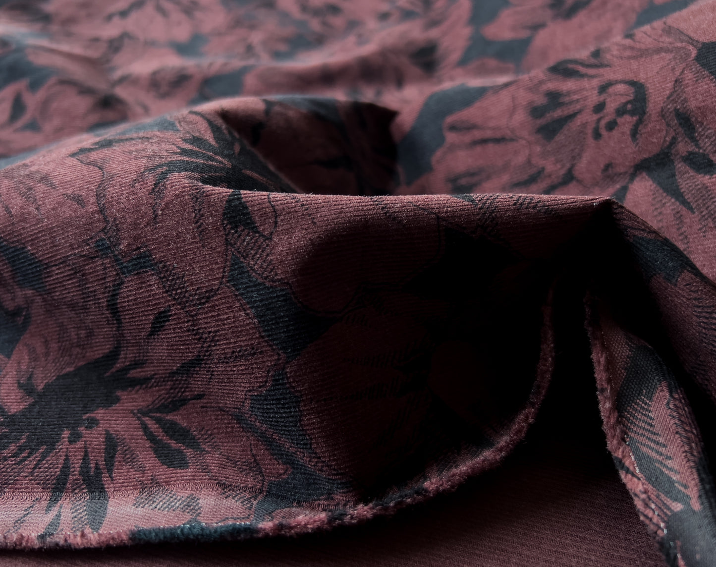 Bolt End • Japanese Fine Wale Corduroy 'Berry Botanical' by Hokkoh