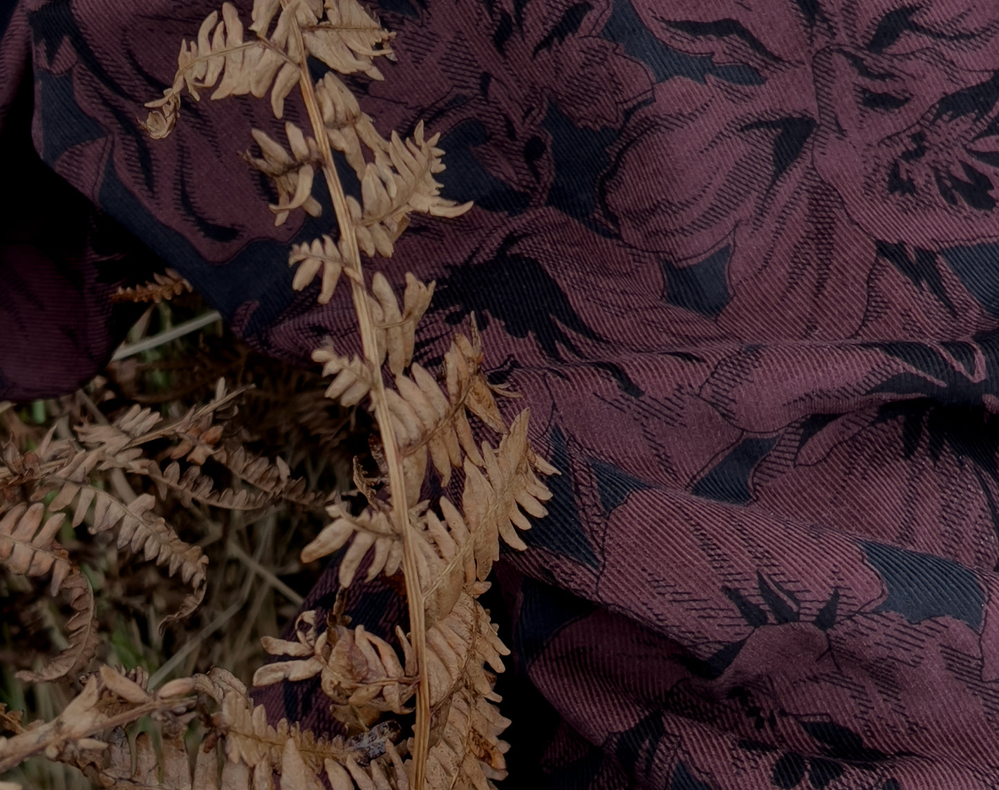 Bolt End • Japanese Fine Wale Corduroy 'Berry Botanical' by Hokkoh
