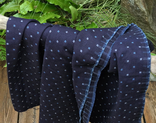 Remnant 160cm of Double Faced Indigo Cotton