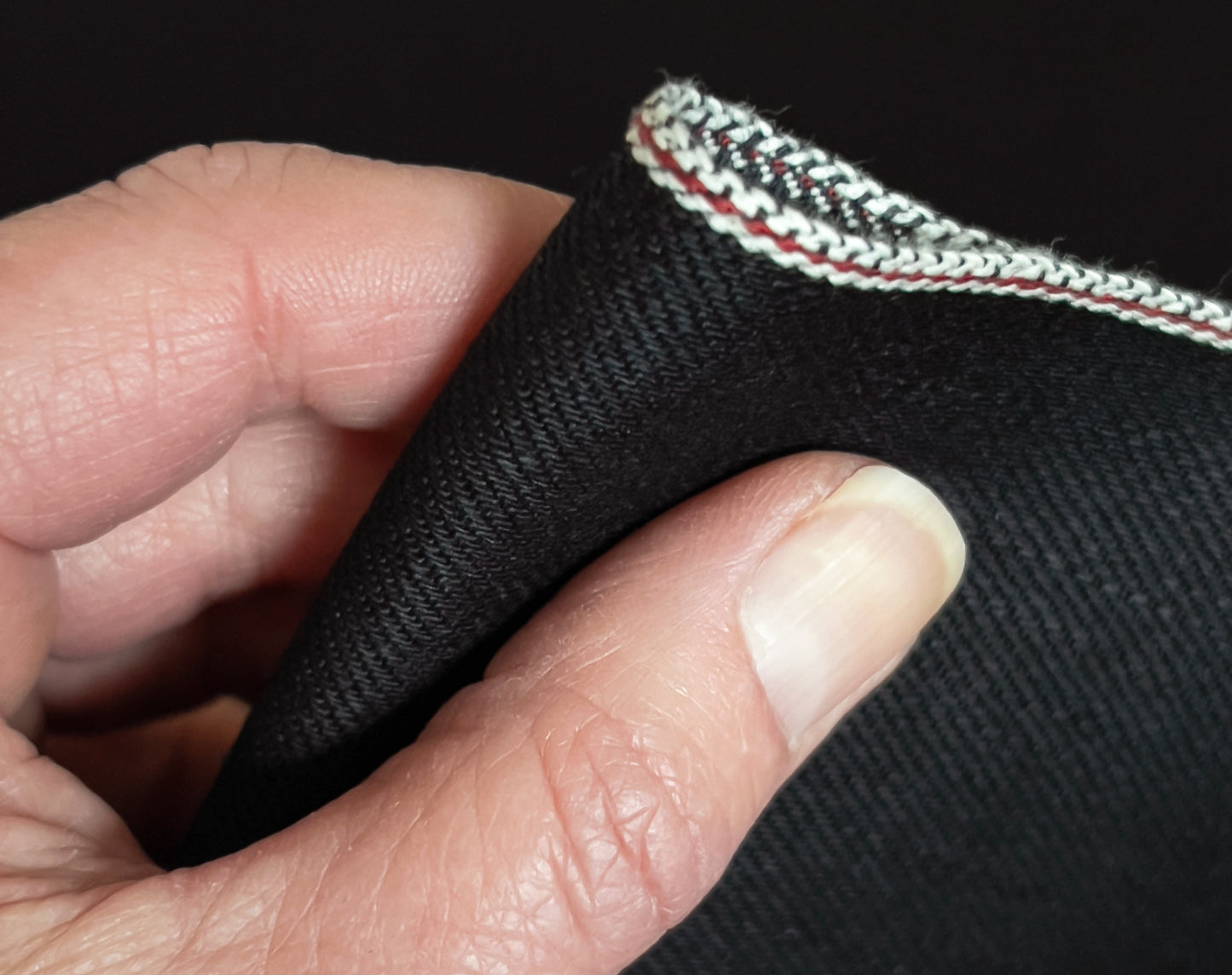 Japanese Selvedge Denim 12.6 oz Black Black