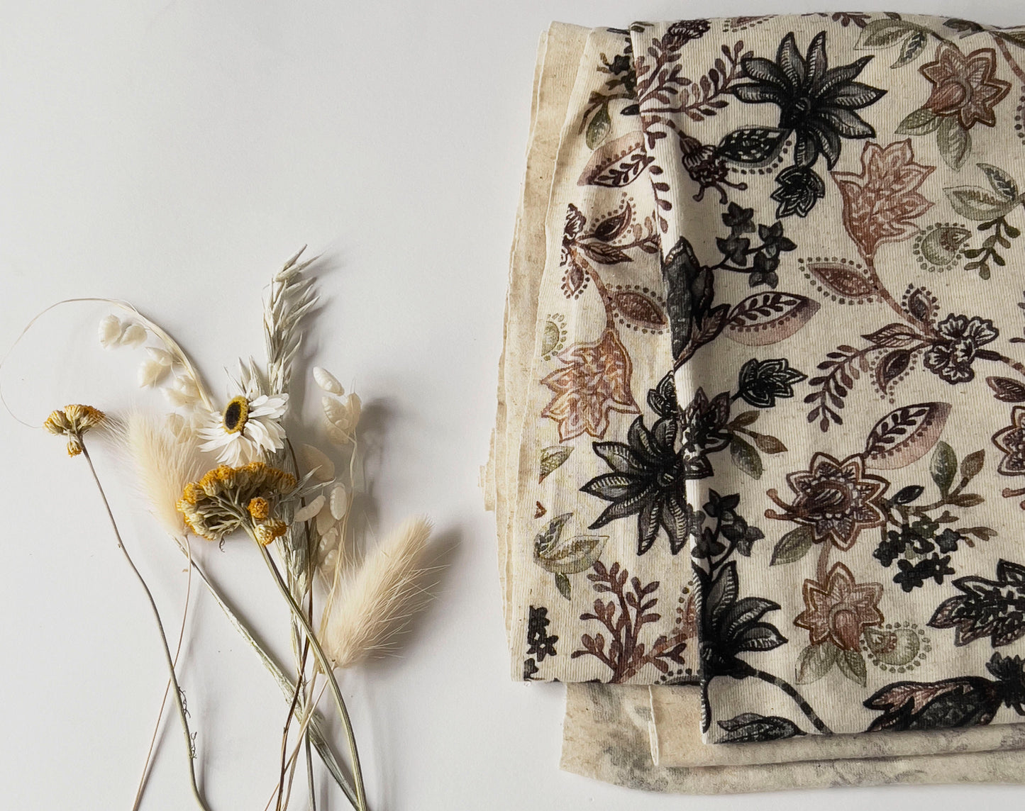 Bolt End • Linen Blend Botanical Print Jersey