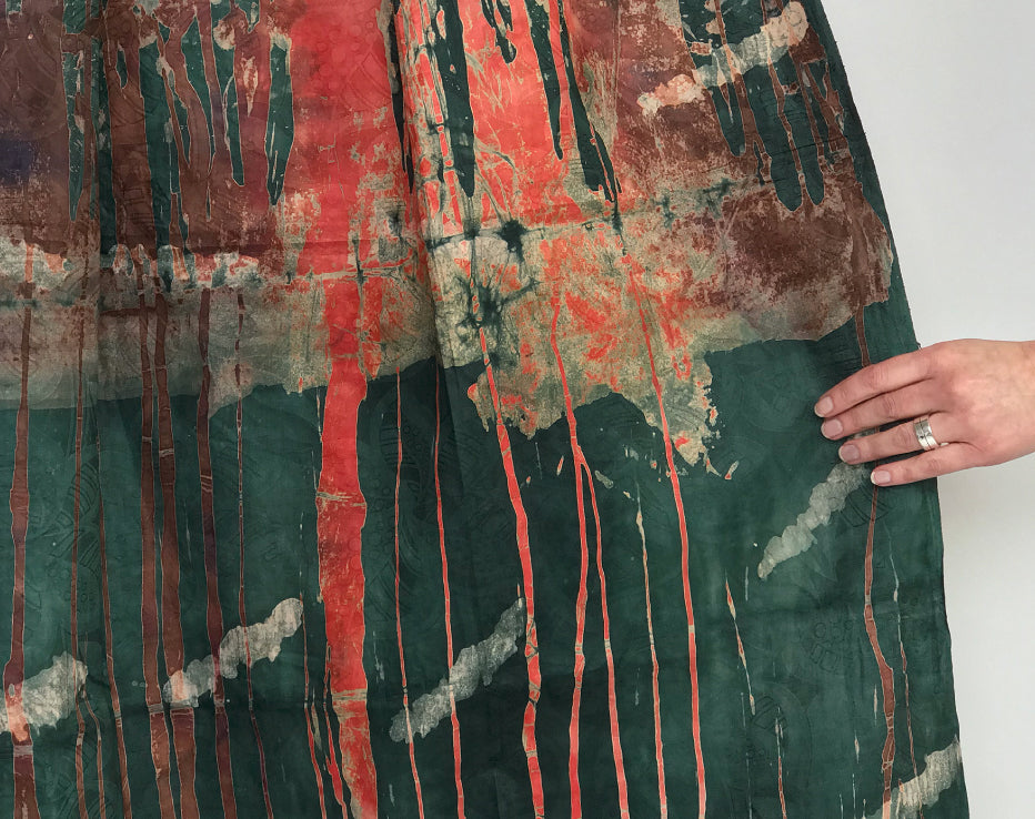 African Hand-Dyed Batik Damask Jungle by Grace Adover