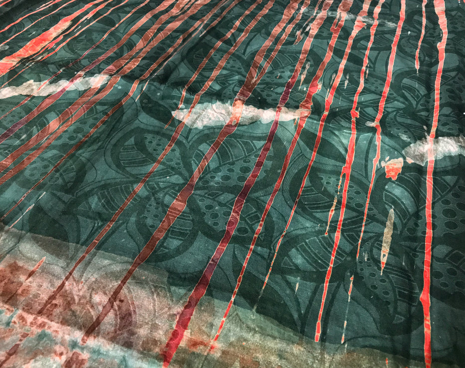 African Hand-Dyed Batik Damask Jungle by Grace Adover