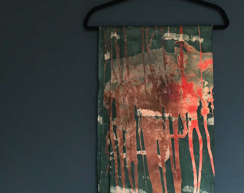 African Hand-Dyed Batik Damask Jungle by Grace Adover