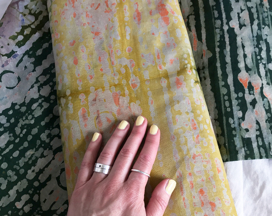 Hand-dyed African Cotton Batik Moss