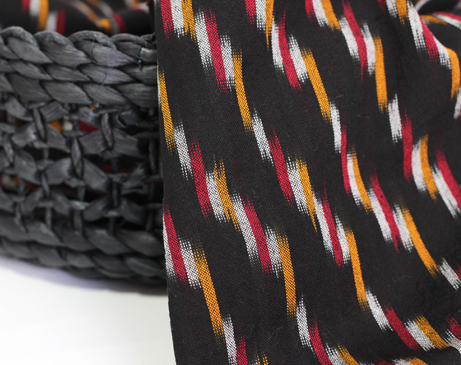 Ikat Homespun Indian Cotton - Black Fire