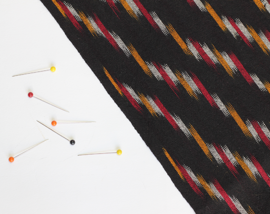 Ikat Homespun Indian Cotton - Black Fire