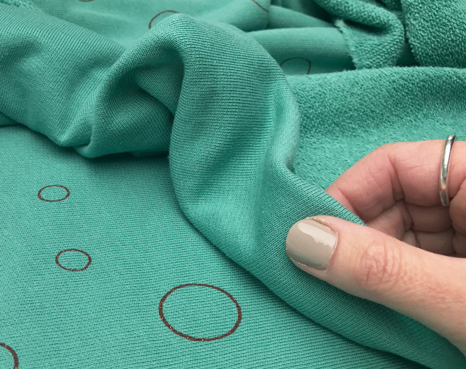 Solid Green Organic Sweater Knit by Chat Chocolat