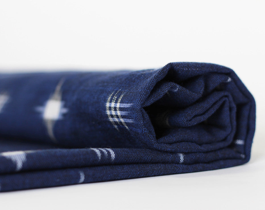 Spot Navy Ikat Handloom Indian Cotton