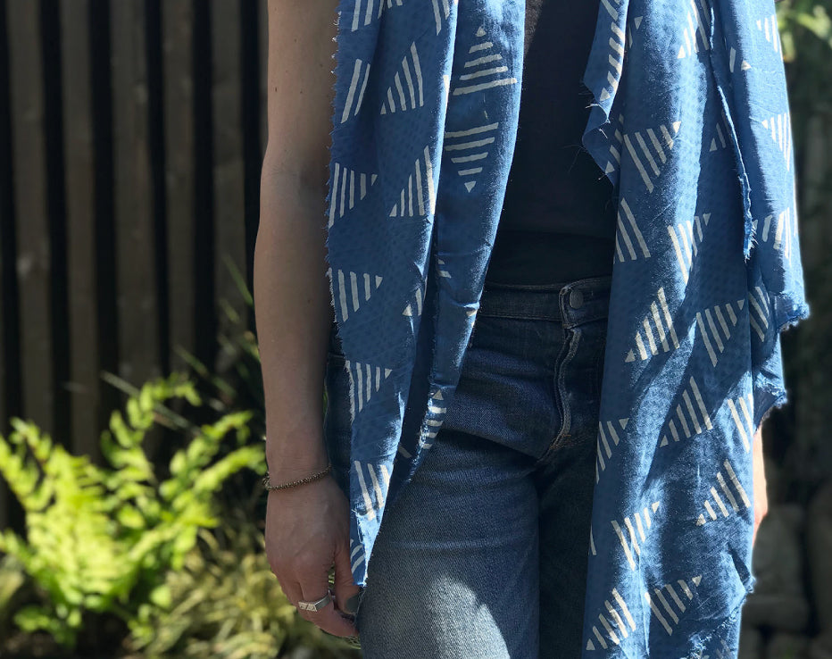 Organic Indian Block Print 'Shore' Milk Fibre