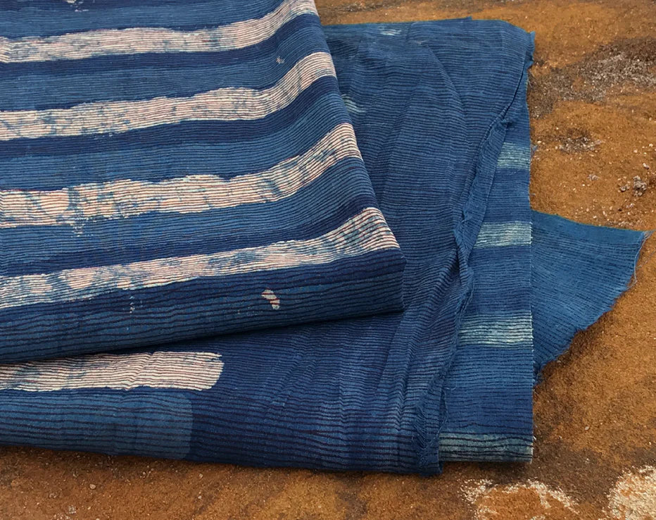 Bolt End Longline Indigo Block Print Indian Cotton