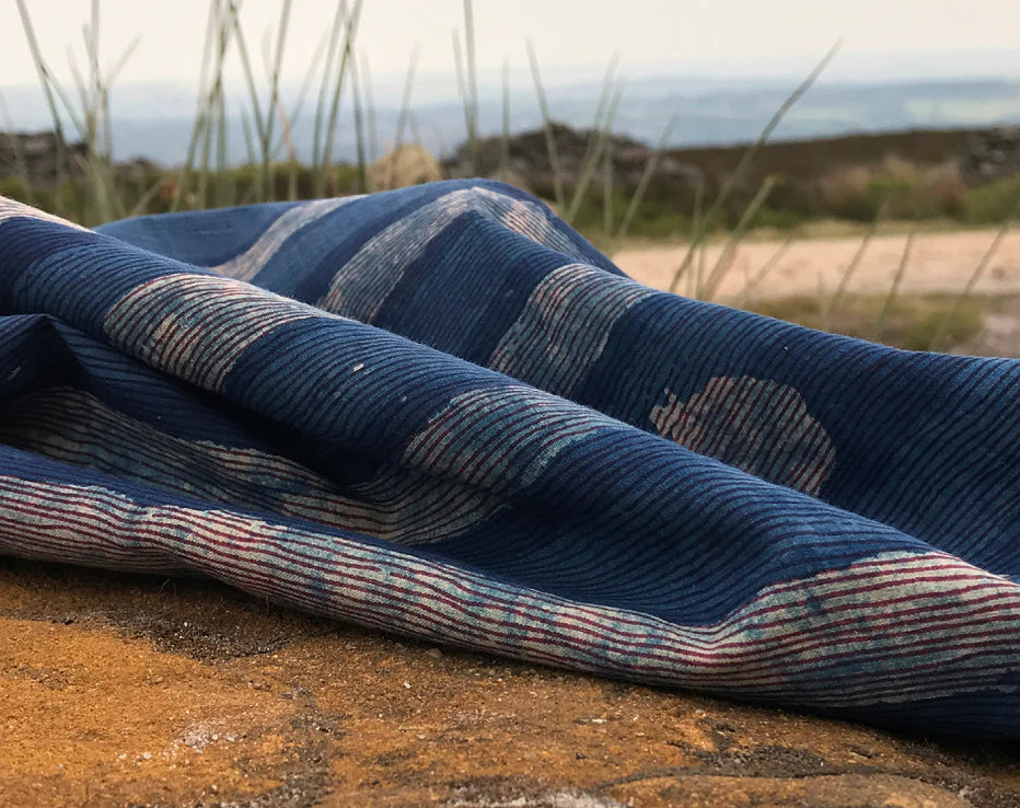 Bolt End Longline Indigo Block Print Indian Cotton