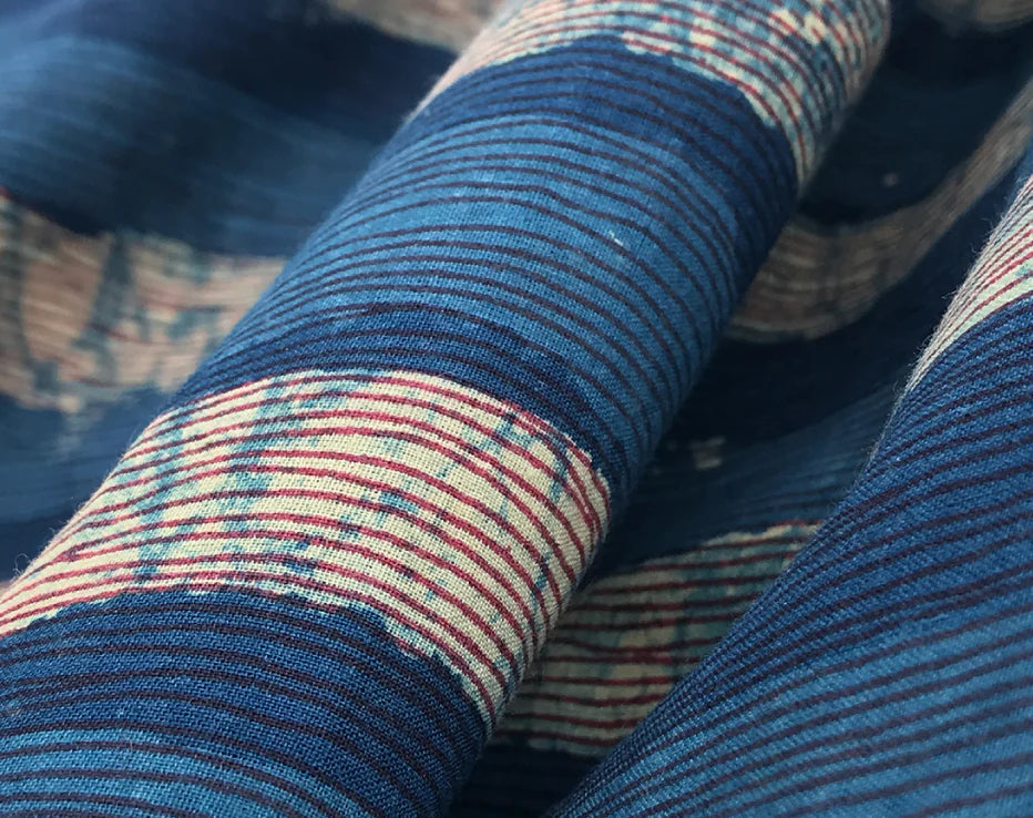 Bolt End Longline Indigo Block Print Indian Cotton