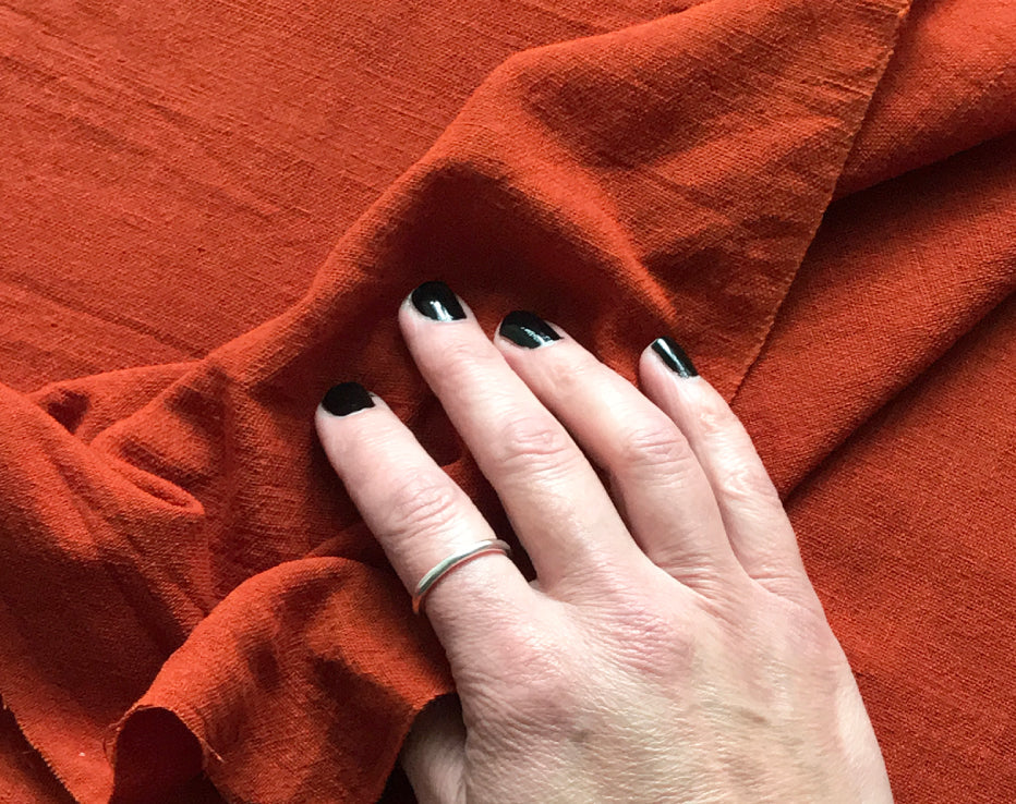 Bolt End Rust Orange Kotpad Handwoven Indian Cotton