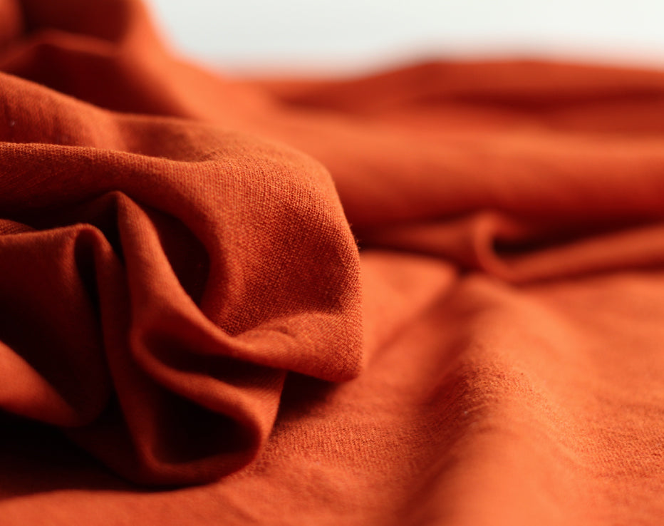 Bolt End Rust Orange Kotpad Handwoven Indian Cotton