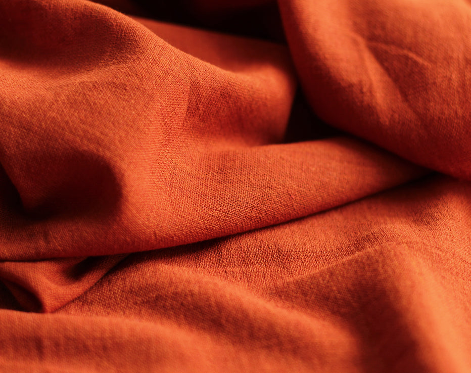 Bolt End Rust Orange Kotpad Handwoven Indian Cotton