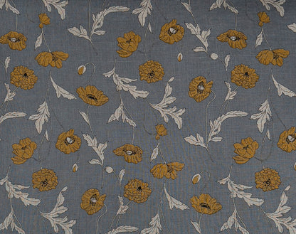 Japanese Linen Mustard Poppies by Hokkoh