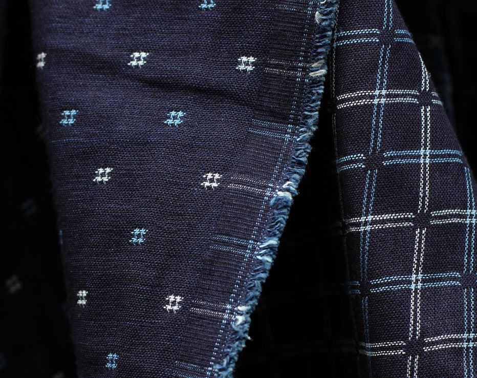 Remnant 124cm of Double Faced Indigo Cotton