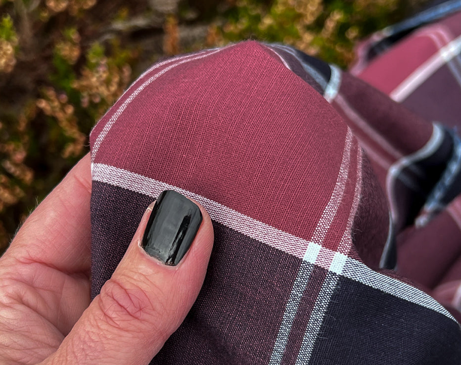 Remnant of Indigo Cotton Check Poplin