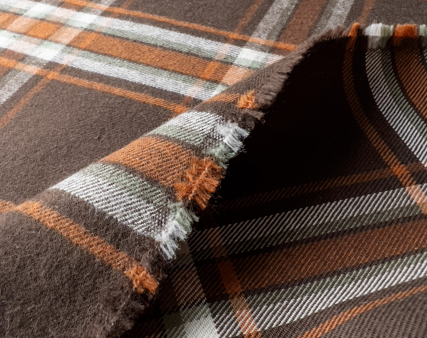 Brown Yarn Dyed Cotton Flannel from Japan