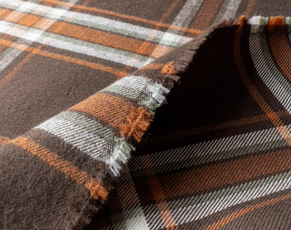 Brown Yarn Dyed Cotton Flannel from Japan