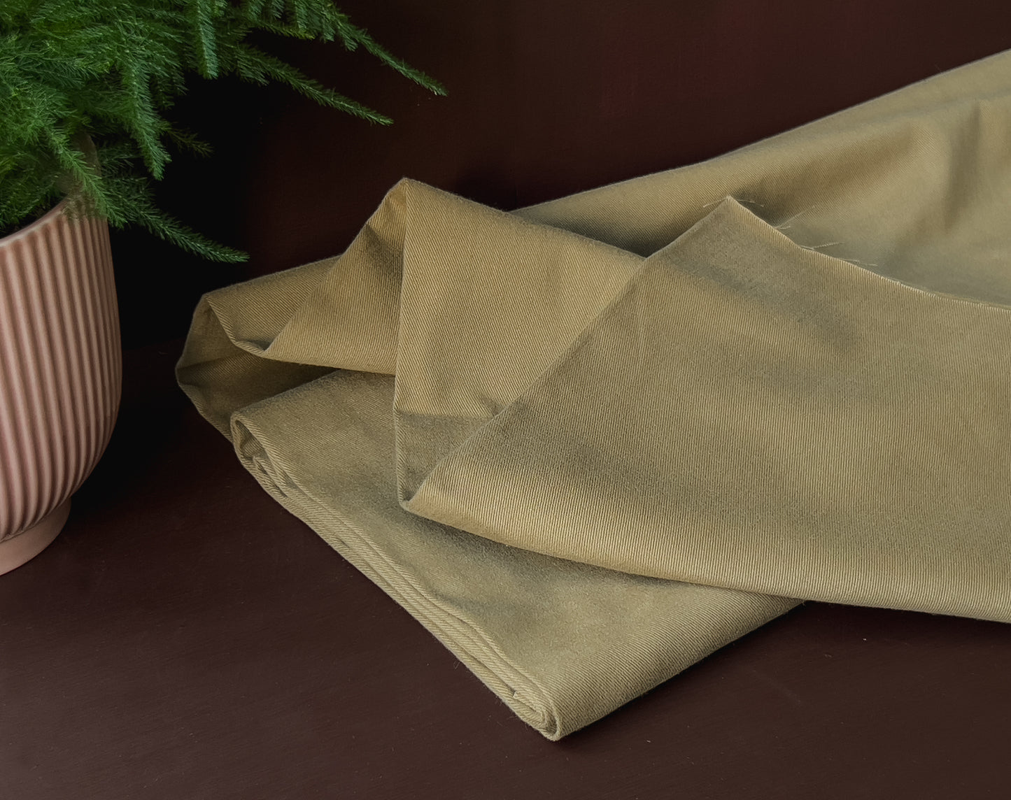 Organic Gabardine Twill ‘Légère Olive’ by La Maison Naïve