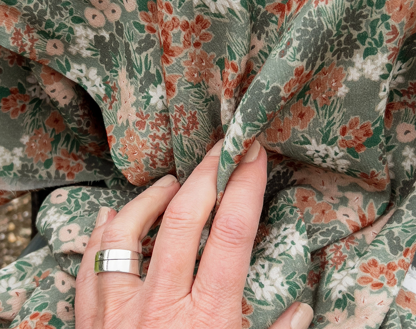 Crepe Viscose ‘Prairie Laurier’ by La Maison Naïve