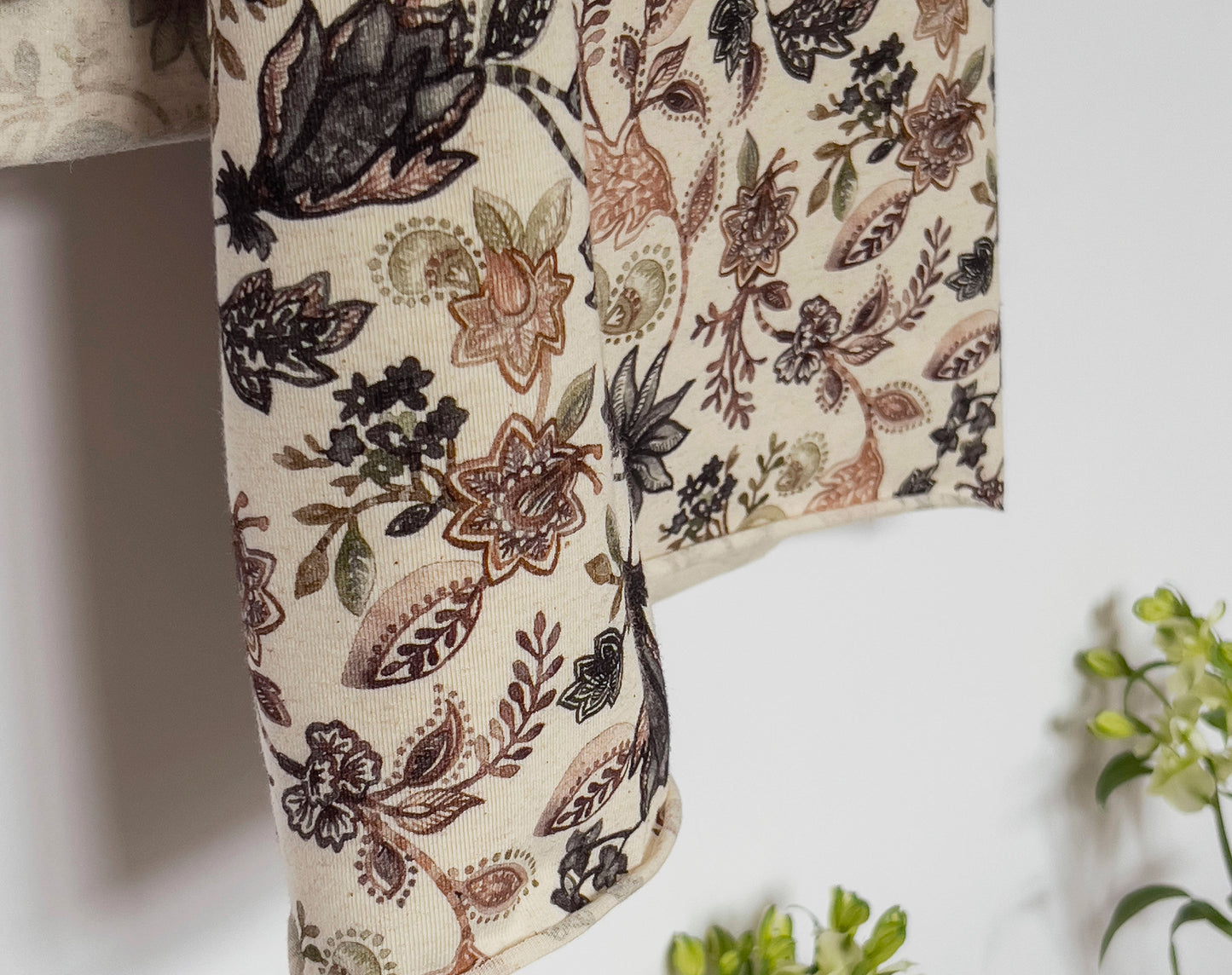 Linen Blend Botanical Print Jersey