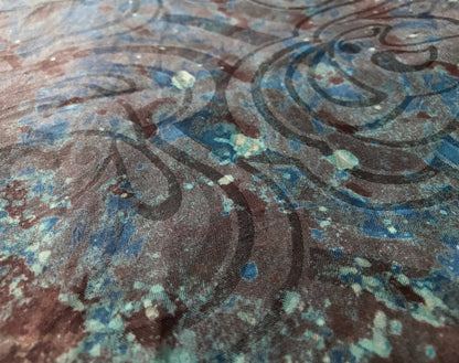 African Hand Dyed Batik Damask Storm by Grace Adover