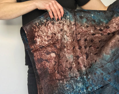 African Hand Dyed Batik Damask Storm by Grace Adover