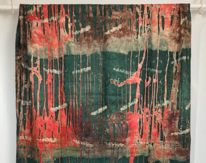 African Hand-Dyed Batik Damask Jungle by Grace Adover