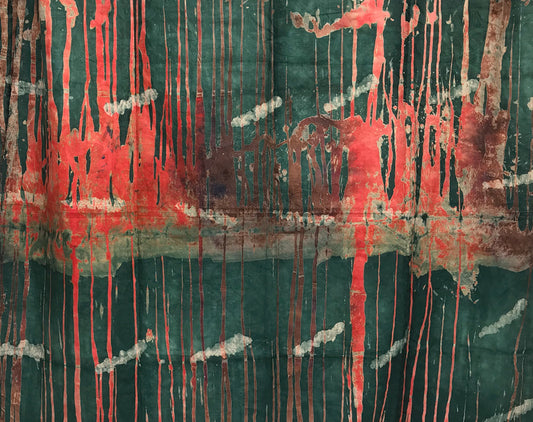 African Hand-Dyed Batik Damask Jungle by Grace Adover