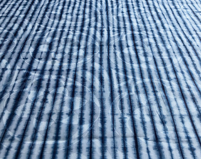 African Hand Dyed Indigo Stripe Damask