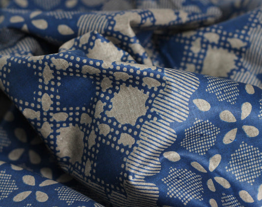 African Wax Print Cotton - Blue Dot Tile