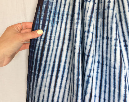 African Hand Dyed Indigo Stripe Damask