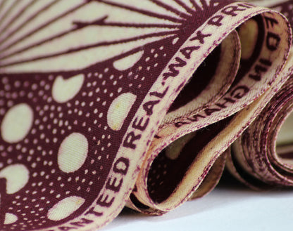 African Wax Print Cotton - Wine Petals