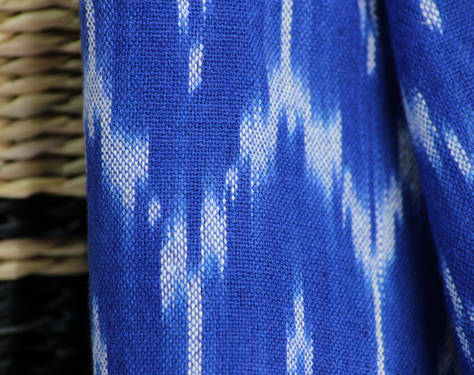 Ikat Homespun Indian Cotton - Blue Wave