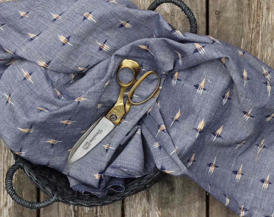 Spot ‘Like Chambray’ Ikat Handloom Indian Cotton