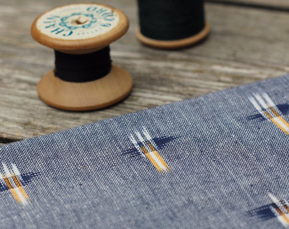 Spot ‘Like Chambray’ Ikat Handloom Indian Cotton