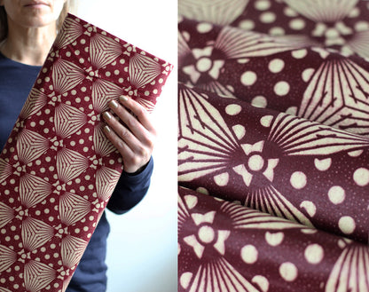 African Wax Print Cotton - Wine Petals