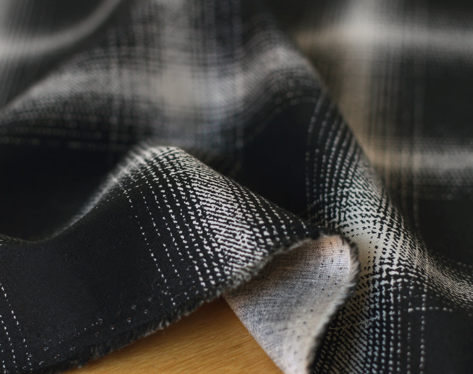 Japanese Fine Brushed Cotton Plaid by Hokkoh