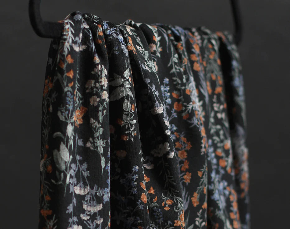 Bolt End Japanese Corduroy Wildflower Sprigs by Hokkoh