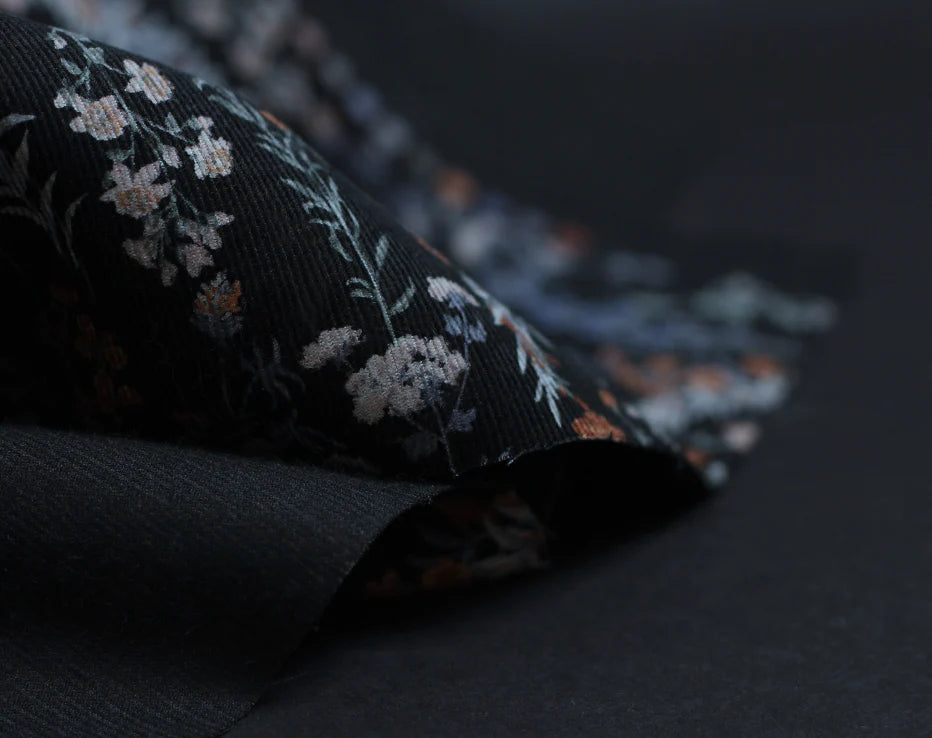 Bolt End Japanese Corduroy Wildflower Sprigs by Hokkoh