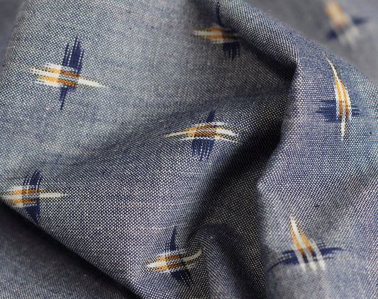 Spot ‘Like Chambray’ Ikat Handloom Indian Cotton