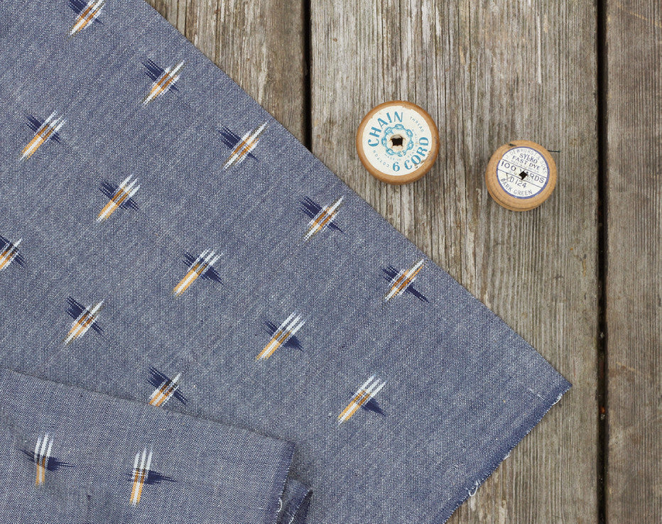 Spot ‘Like Chambray’ Ikat Handloom Indian Cotton