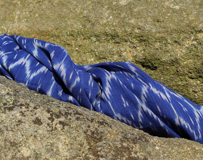 Ikat Homespun Indian Cotton - Blue Wave