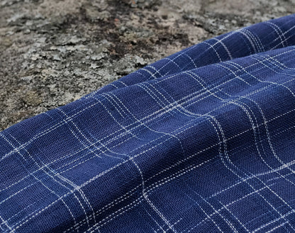 Indigo Crosshatch Homespun Indian Ikat