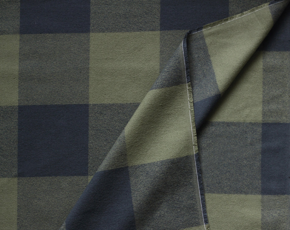 Organic Mammoth Plaid Flannel Olive