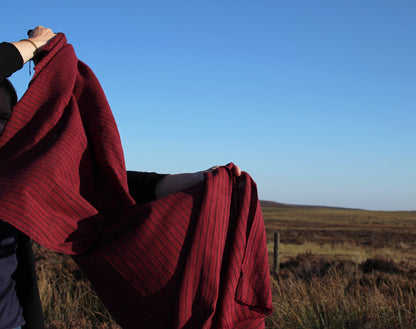 Maroon Stripe Kotpad Handwoven Indian Cotton